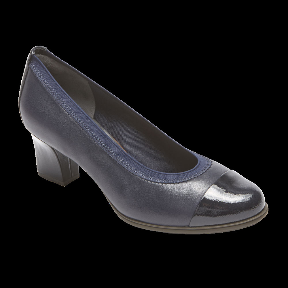 Rockport Pumps Dam Marinblå - Total Motion Esty Luxe Cap Toe - VQABF4053